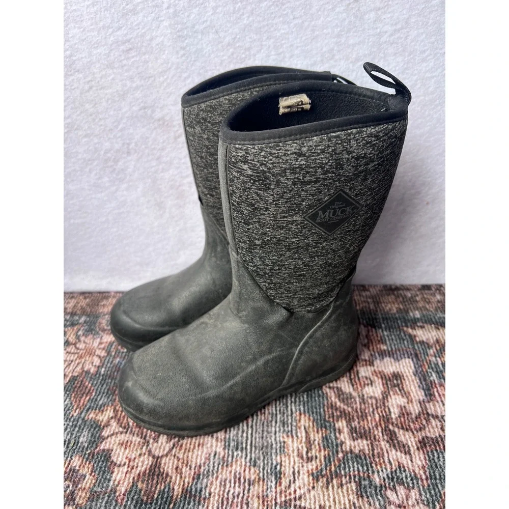 Muck Boot Company Kids Black Grey Waterproof Rubber Boots Size 4 100021MH